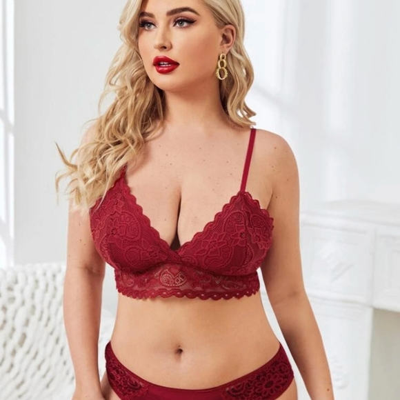 BRAND NEW Red Lace Bralette Shein 2xl - Picture 7 of 7